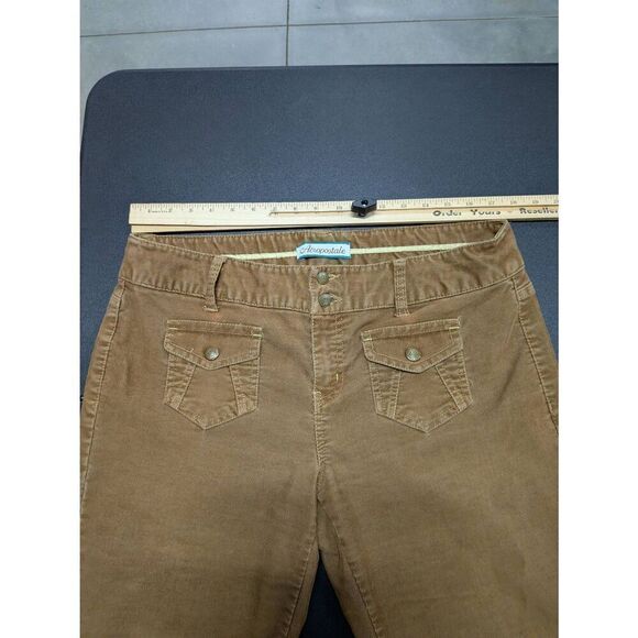 Aeropostale Cropped Pants  Brown Corduroy Ankle Slit Polyester Blend Women's 13/ - Picture 5 of 6